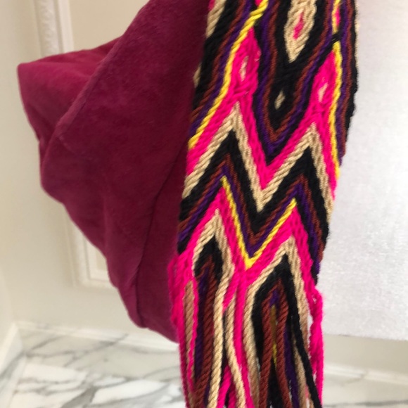 Pink Suede Bohemian Hobo bag - Picture 7 of 10